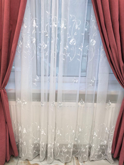 Комплект штор BlessLight Портьеры Канвас 270х100 1 шт. Брусничный