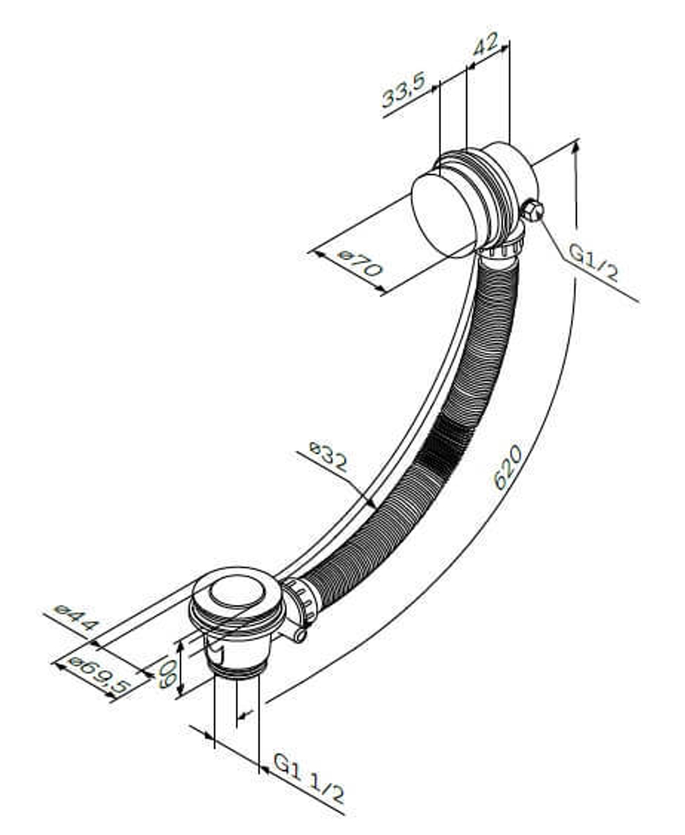 Слив-перелив полуавтомат AM.PM Gem W90A-000-OflB Черный