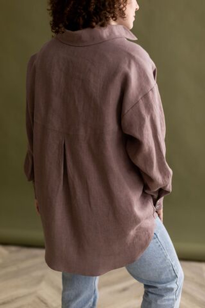 Рубашка Оверсайз изо льна цвета латте