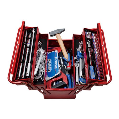 KING TONY (902-089MR01) Набор инструментов универсальный, раскладной ящик, 88 предметов