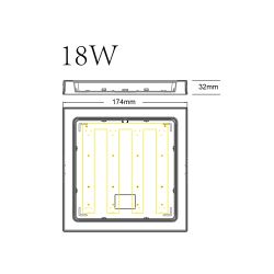 Светильник светодиодный ЭРА LED 20-18-6K накладной квадратный 18Вт 6500К | Downlight