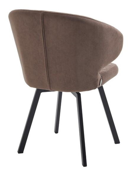 Стул М-City DISAUR Хилтон поворотный на 360 градусов, B29 Шоколадный, Велюр, Черный каркас