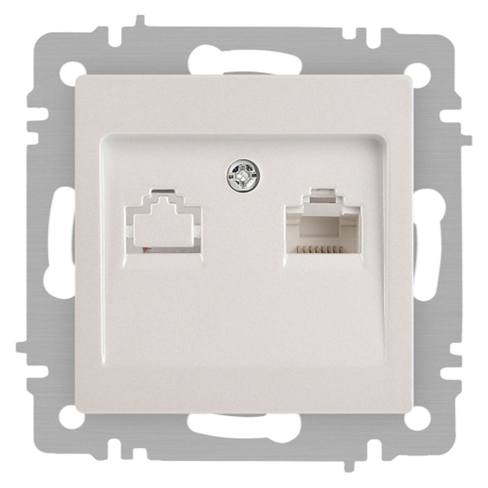 Розетка Intro Accent 6-303-06 информационная RJ45, IP20, СУ, перламутр