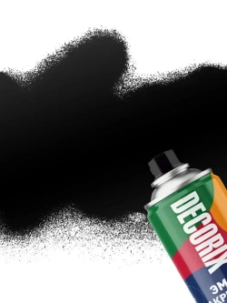 Краска черная в баллончике глянцевая акриловая DECORIX - эмаль аэрозольная для любых поверхностей 520 мл