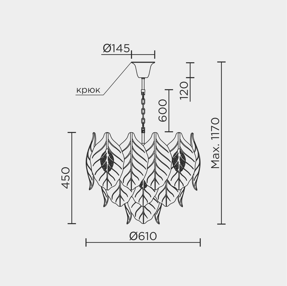 Подвесная люстра Modelux ML.6770.610 GD