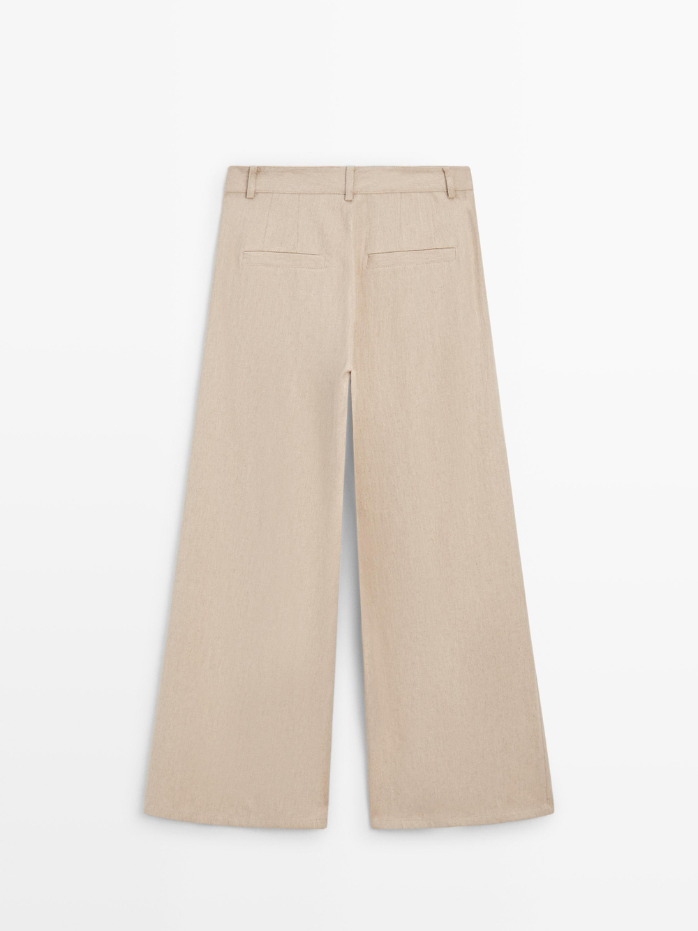 Massimo Dutti Свободные брюки с высокой талией, песочный