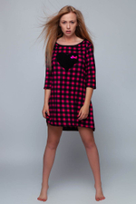 Женская сорочка Dominique в клетку (Размер: L-XL) (Цвет: черный с красным)