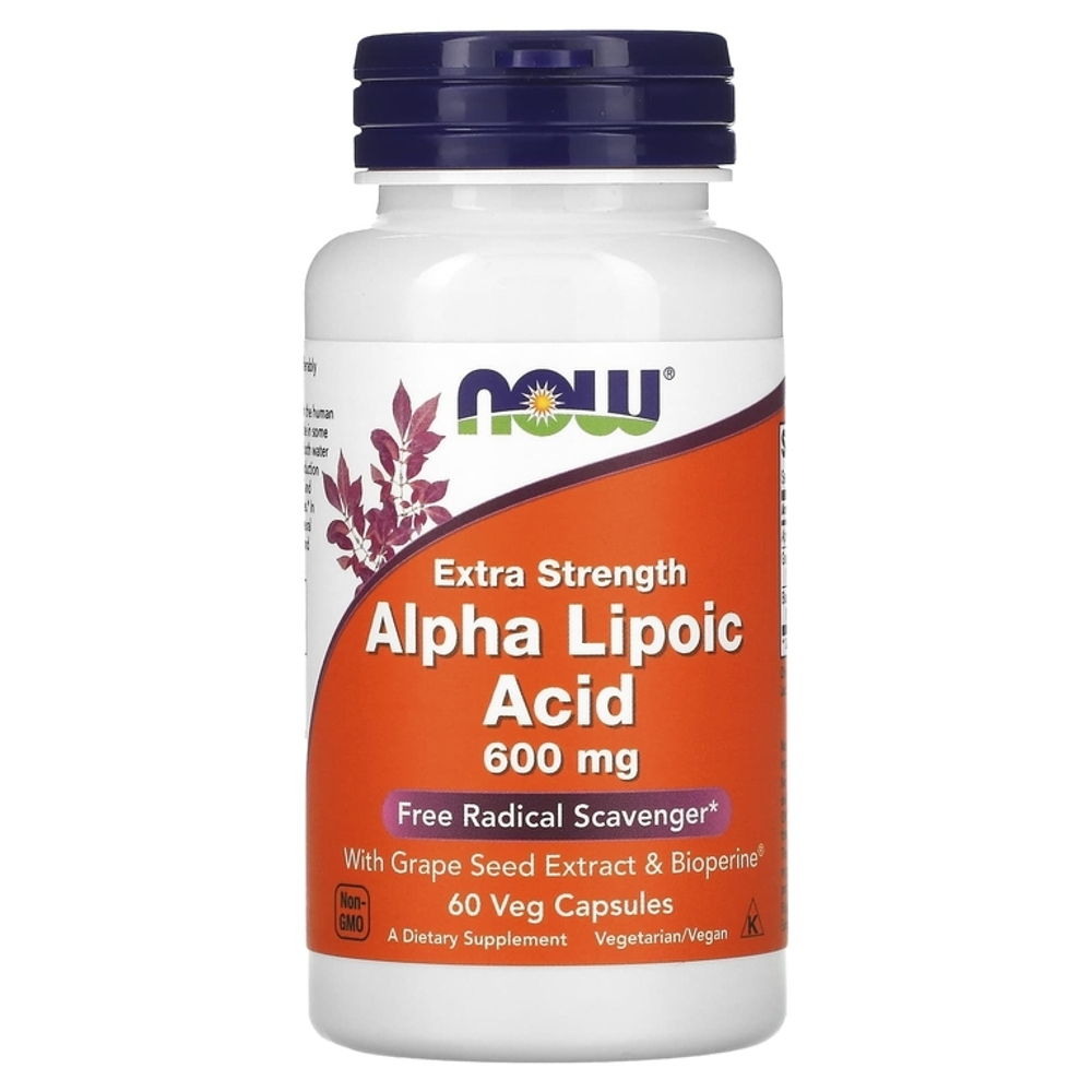 Now Foods Alpha Lipoic Acid 600 mg 60 veg capsules , Альфа-Липоевая кислота
