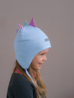 Шапка весенняя/осенняя вязаная (Небесный меланж) UNIC