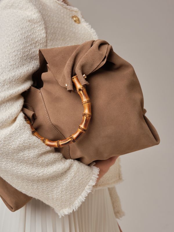 Замшевая сумка Bamboo DBR 30990 серо-коричневый