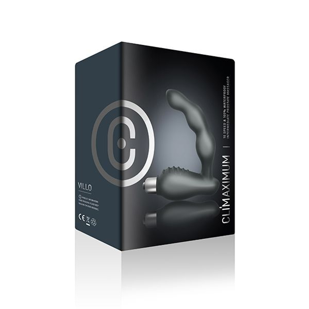 Серый вибростимулятор простаты Climaximum Villo (Цвет: серый)