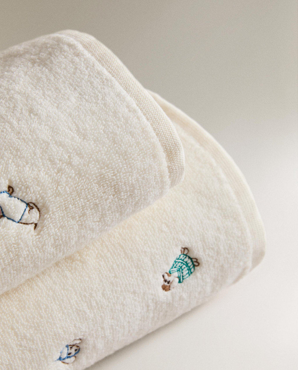 Zara Home Полотенце для лица и рук из хлопка, экрю