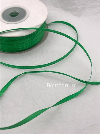 Лента атласная зеленая 3 мм