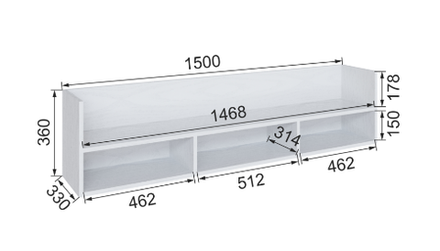 Полка навесная Бруклин 150ГНО-1