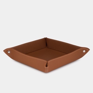 Лоток для мелочей из натуральной кожи теленка, цвета карамель