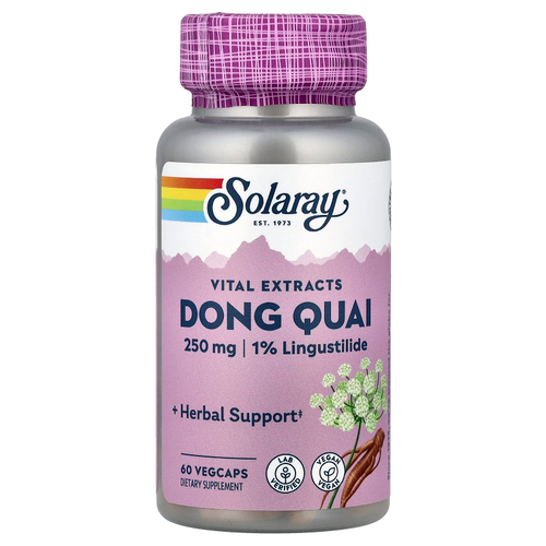 Solaray, Vital Extracts, дягиль лекарственный, 250 мг, 60 растительных капсул