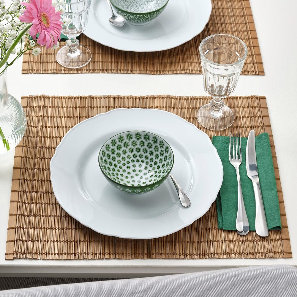 IKEA ENTUSIASM  (ИКЕА ЕНТУСИАСМ)  -  Миска, узор/зеленый, 12 см