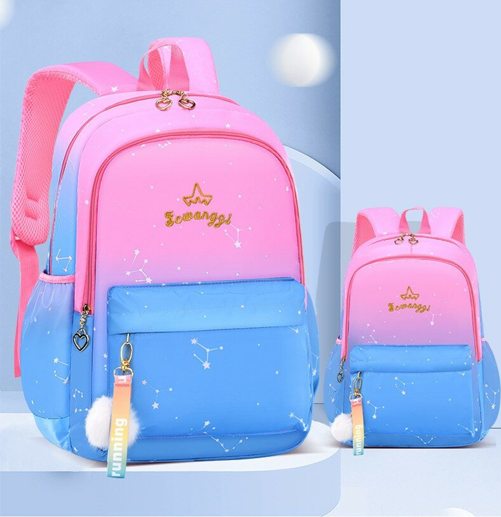 Рюкзак школьный для девочки, голубой