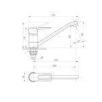 Смеситель для кухни 40к ПРОФСАН ПСМ-425-017 "ПЛЮС" длин. пов. изли, без подводки, п/гайку, ХРОМ