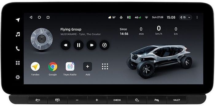 Магнитола для Audi A6 C6 2004-2008 2G - Teyes LUX ONE ROUND монитор 12.3" 2K QLED на Android 10, Быстрая, CarPlay, 4G SIM-слот