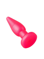 Розовая анальная втулка с рёбрышками - 14 см. (Цвет: розовый)