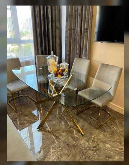 Стол обеденный Ist Casa Элис Рэк, 160х90х75 см, прозрачный