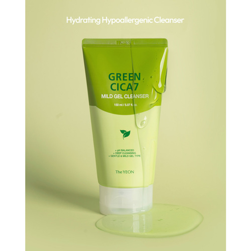 TheYEON Гель для умывания мягкий с центеллой - Green cica-7 mild gel cleanser, 150мл