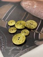 Пуговицы Ди. золотистые на прокол