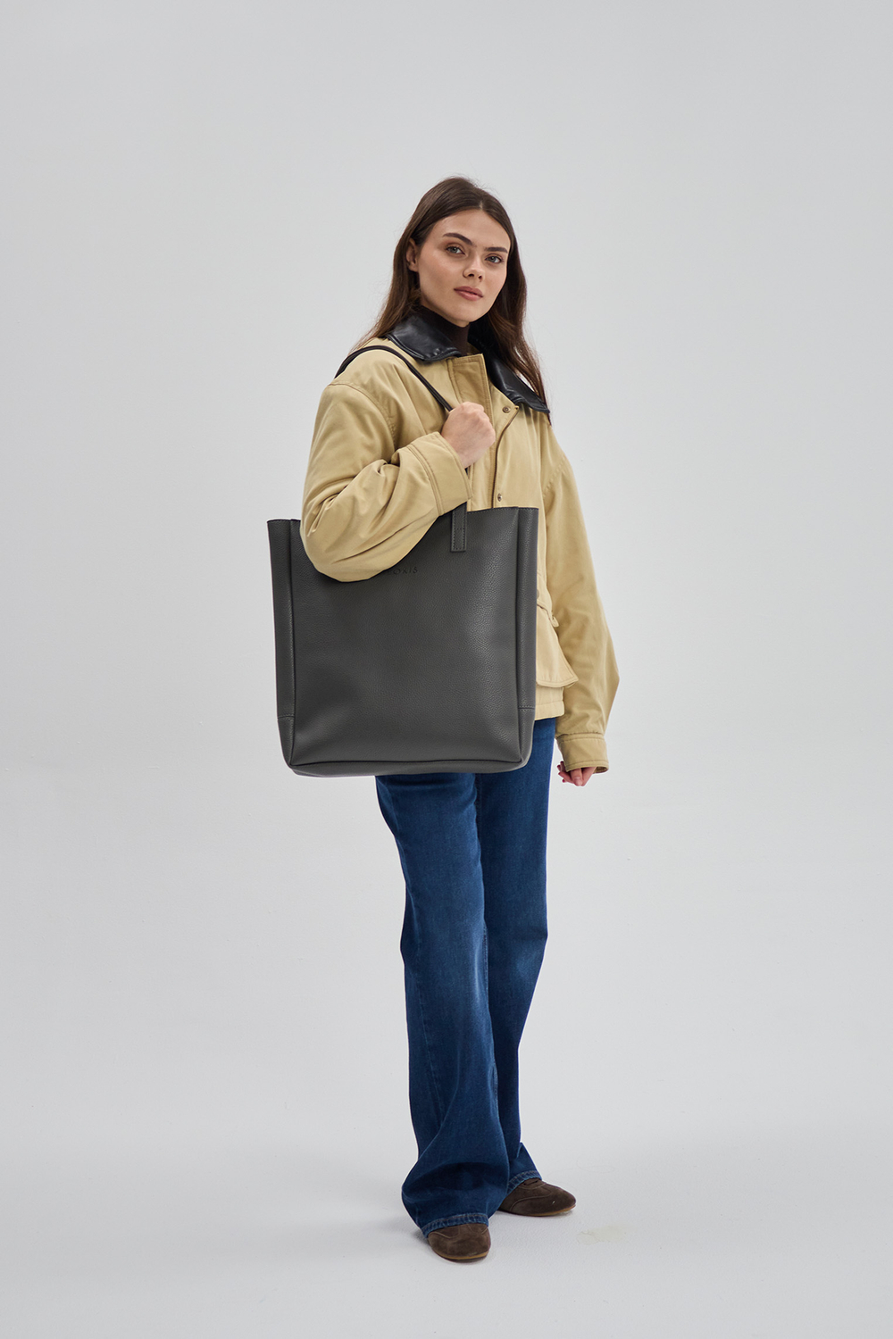 сумка шоппер серый текстура эко