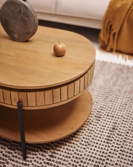 Licia Журнальный столик из дерева манго с натуральной отделкой 130 x 65 см Испания 