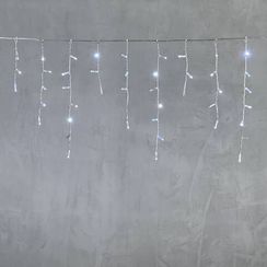 Светодиодная бахрома с колпачком 3,2*0,9 м., 180 холодных белых LED ламп, мерцание, прозрачный провод ПВХ, IP65, LTC (PIL180BLWCAP-10-2W)