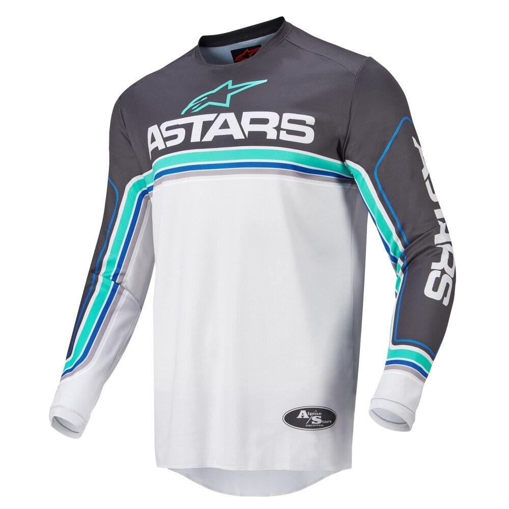 ALPINESTARS Джерси для мотокросса FLUID SPEED JERSEY антрацит-светло-серый-голубой