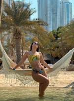 Совместный купальник-монокини со змеиным принтом (Размер: B/S) (Цвет: голубой)