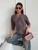 Блузка нарядная трикотажная офисная рукав 3 4