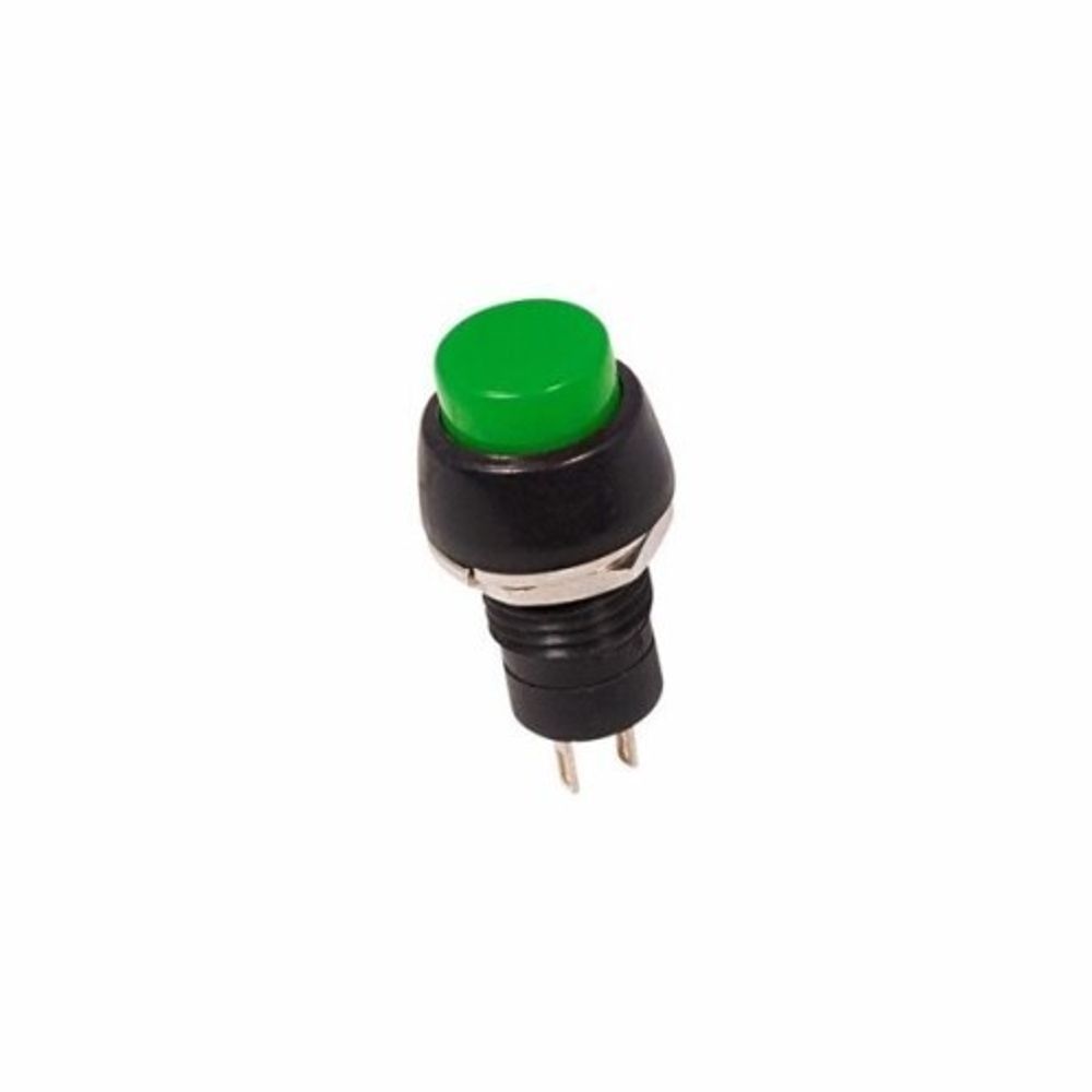 Выключатель-кнопка 250V 1А (2с) ON-OFF фиксиров. зеленый (REXANT)