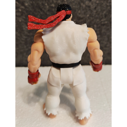 Подвижная фигурка «Рю» (Street Fighter) — коллекционная 3D-печать, белое кимоно, красная повязка