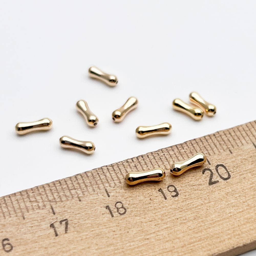 Бусина Трубочка, цвет золото, размер 7,2*2,4 мм, цена за набор 10 штук