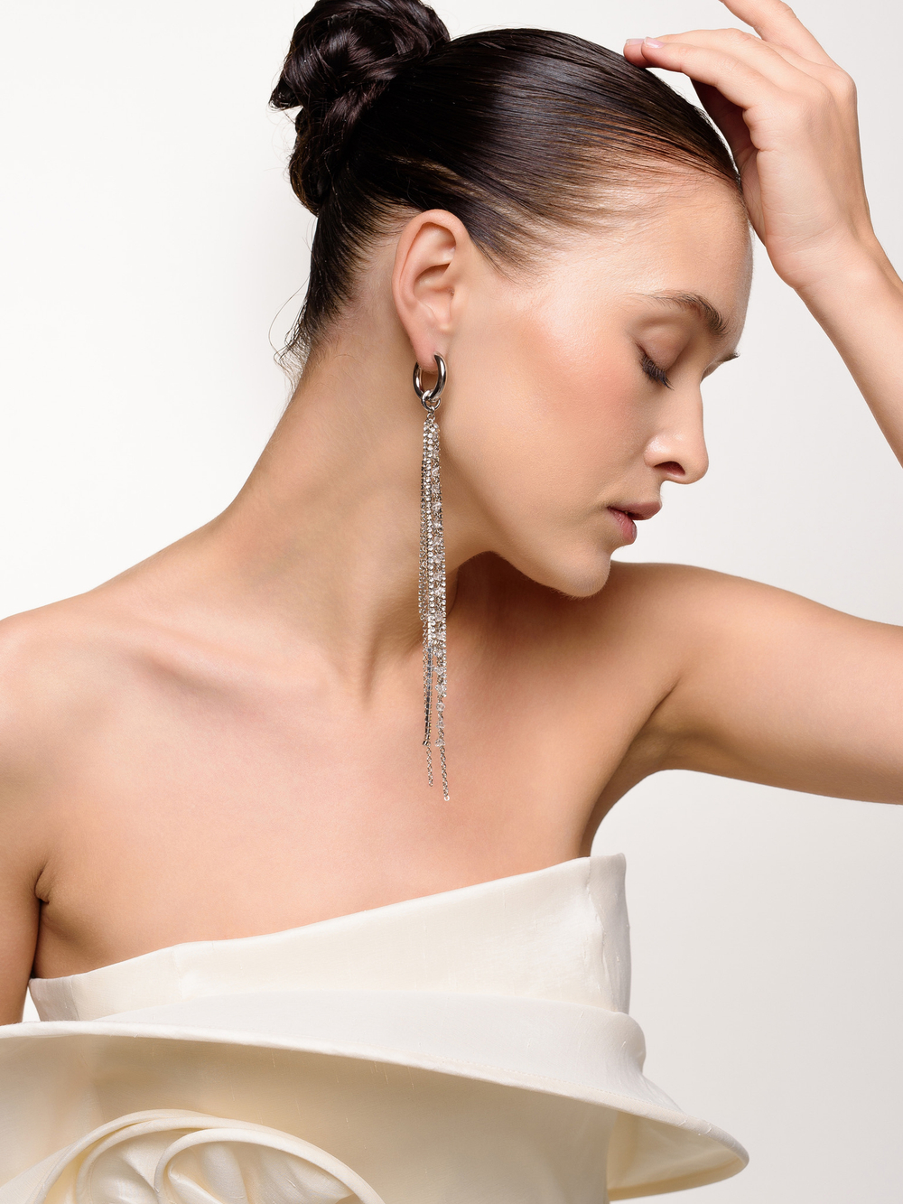 Моносерьга "Points white"