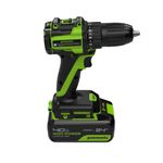 Дрель-шуруповерт акк. Greenworks DD345, 24V, б/щет, 27/45 Нм, 0-450 / 0-1850 об/мин, 13мм, 1х4Ач, ЗУ, кор (3708307CUB)