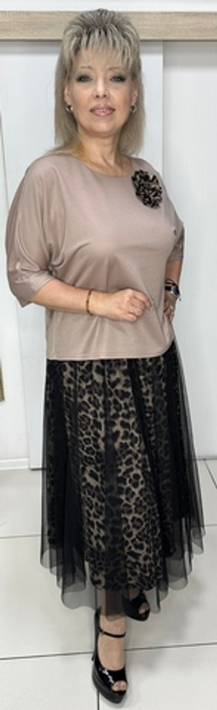 Нарядный костюм с двойной шифоновой юбкой