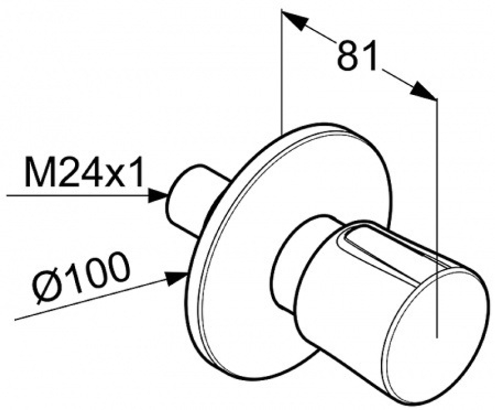 Переключатель потоков Kludi Balance на 3 положения, внешняя монтажная часть, чёрный матовый/хром (528468775)