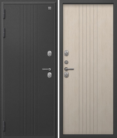 Входная дверь SEZAM Термо-90 Графит букле - Седой дуб