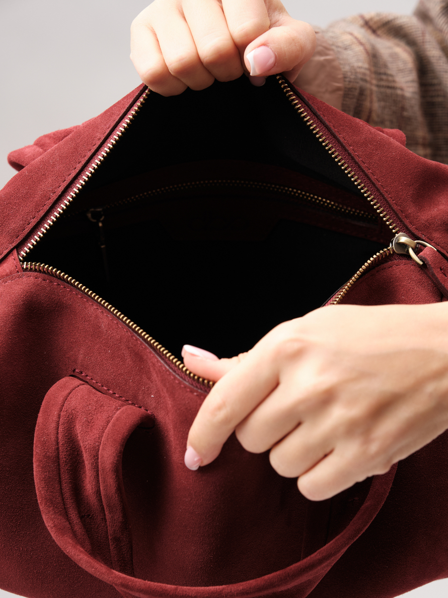 Замшевая сумка DBR 31378 красное вино