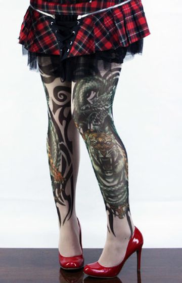 Чулки тату (1) Тигр