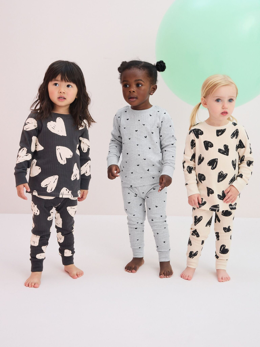 Пижама для девочки Next Q96-785, 3 шт., Серый, Бежевый