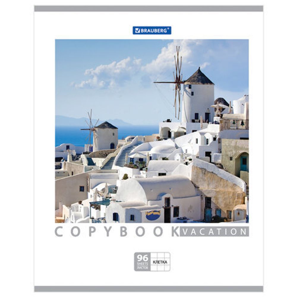 Тетрадь А5, 96 л., BRAUBERG ЭКО, клетка, обложка картон, КАНИКУЛЫ, 401847, 5шт