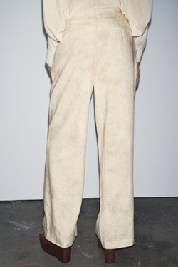 ZARA БРЮКИ С ЗАЩИПАМИ — ZW COLLECTION, ЭКРЮ