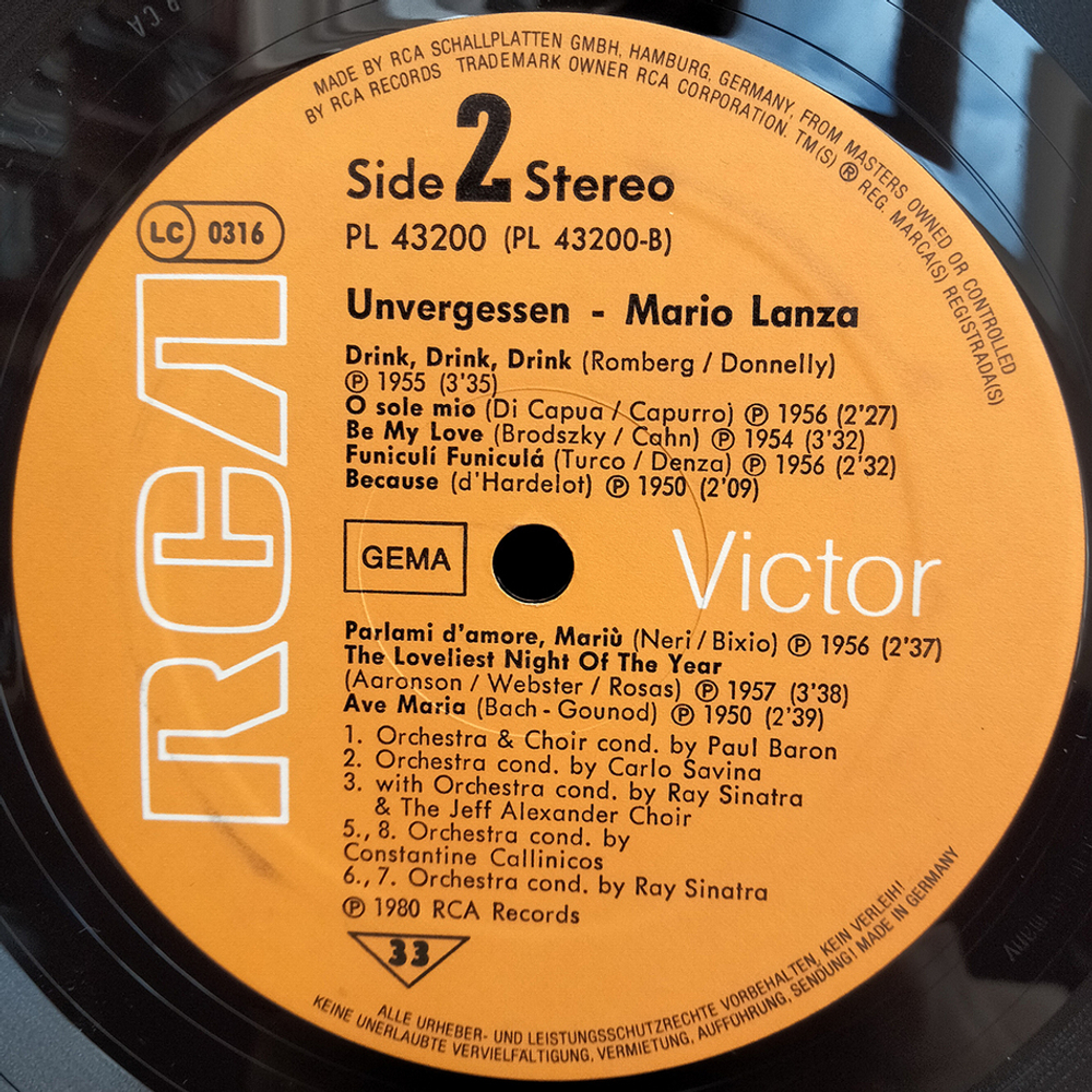 Mario Lanza / Unvergessen (LP)