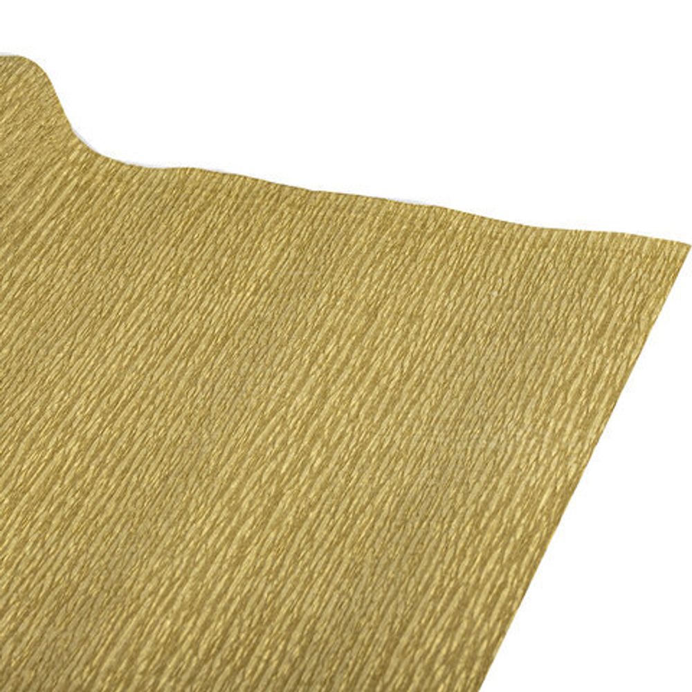 Бумага гофрированная (креповая) МЕТАЛЛИК 110 г/м2, ЗОЛОТАЯ, 50х250 см, ОСТРОВ СОКРОВИЩ, 112551