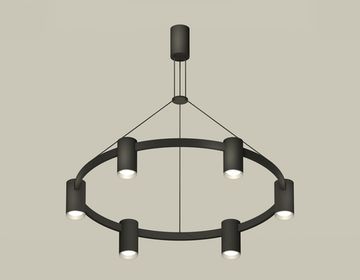 Комплект подвесного светильника 6*GU5.3 XB9022101/6 SBK/PSL черный песок/серебро полированное (С9022, N6104)Techno DIY System Complects Ambrella